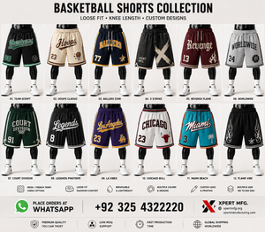 XPERT MFG. Shorts de basketball pour hommes, en polyester/nylon uni, design personnalisé, longueur genou, coupe ample, respirant, en tissu French Terry, style sportif - Product Image 1