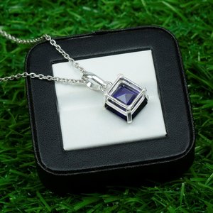 Pendentif en améthyste bicolore, pendentif en argent sterling 925, bijoux en pierres précieuses naturelles, cadeau pour femme, bijoux faits à la main, bijoux de luxe - Product Image 3