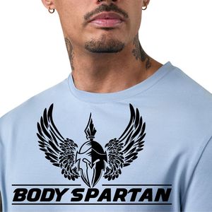 Camiseta Deportiva para Hombre, Color Azul Claro, con Estampado Gráfico, Cuello Redondo, Manga Corta, para Gimnasio, Entrenamiento, Deporte, Casual - Product Image 3