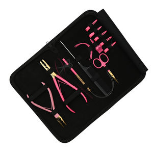 Hair Extension tools Kit with Professional Parting Comb Non Slip Sectioning Clips 2 Hole <b>Beads</b> Crimper Microlink <b>Threading</b> Loop - Product Image 1
