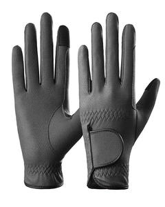 Black Full Finger Riding Gloves Waterproof Breathable Non Slip Leather <b>Equestrian</b> Gloves for Outdoor Sports - Product Image 6