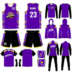 Ensemble de basket-ball : maillot, short, sweat à capuche, logo personnalisé, fabricant - Product Image 5