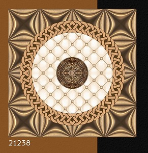 Carreaux de sol en céramique brillants 400x400mm, motif médaillon doré de luxe, série brillante, carreaux en céramique 400x400, style européen - Product Image 2