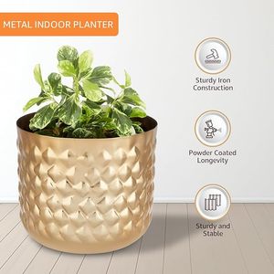 Metal Indoor Planter Pineapple Textured Decorative Flower Pot for Home Office Living Room Garden Decor - Product Image 6