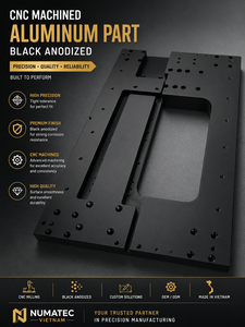 Componentes de mecanizado CNC anodizados en NEGRO, Vietnam, ISO9001, torneado/fresado, 20 días, OEM/ODM, aleaciones de acero para mecanizado - Product Image 1