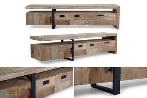 Mueble para TV de Madera Maciza Contemporáneo, Ecológico y Duradero, Estilo Minimalista Escandinavo con Acabado Natural para Sala de Estar - Product Image 4