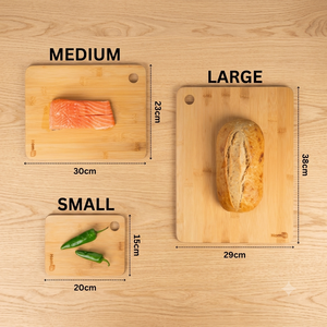 Planche à découper en bois de bambou épaisse et robuste, grande, moyenne et petite, pour la préparation des aliments en cuisine - Product Image 5