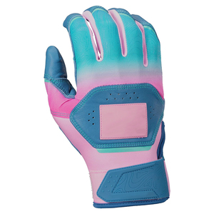 Guantes de Bateo de Microfibra Transpirable Azul y Rosa con Cierre de Velcro para Entrenamiento, Unisex, Talla Adulto, Venta al Por Mayor - Product Image 3
