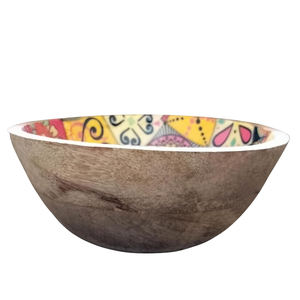 Bol à fruits classique en bois noir avec base en bois, écologique, pour la décoration de la maison et la présentation de collations - Product Image 4