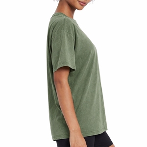 Camiseta de Algodón Tejido Transpirable para Mujer, Oversize, Casual, de Corte Holgado, Teñida Premium, Manga Media, Cómoda para el Día a Día, Personalizada - Product Image 3