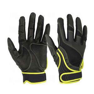 ถุงมือตีเบสบอลหนังสีดำและสีเหลือง WARPRO INDUSTRY แบบสวมได้ทั้งสองมือ พร้อมแผ่นรองรับแรงกระแทก ปิดด้วยแถบตีนตุ๊กแก สำหรับผู้ใหญ่ทุกเพศ ใช้สำหรับฝึกซ้อม - Product Image 5