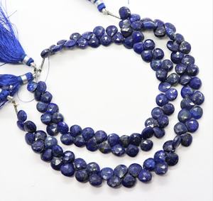 Natural Lapis Lazuli Faceted Heart Beads 6.5-7.5MM Lapis Gemstone Beads 8 Inch Strand Lapis Lazuli Beads For Jewelry Making Bulk - Product Image 1