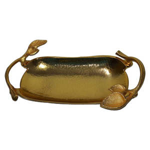 Bandeja de Servir con Diseño de Estrella de Mar para Decoración del Hogar y Celebraciones, Bandeja de Metal Dorado Estilo Artesanal para Regalos de Boda - Product Image 5