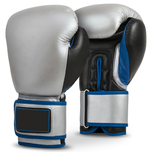 Gants de boxe en cuir noir et blanc avec fermeture à lacets pour l'entraînement des adultes - Product Image 5