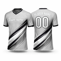 Jersey Sepak Bola Unisex 100% Poliester Bermotif Bernapas Lengan Pendek Perlindungan UV Anti-Bakteri Cepat Kering Olahraga