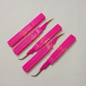 ชุดแหนบต่อขนตาปลายเรียบป้องกันไฟฟ้าสถิตย์ สีชมพู สแตนเลสคุณภาพสูง GETUP BROSONS IMPEX พร้อมโลโก้สั่งทำ - Product Image 1