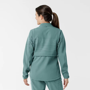 Chaqueta Médica Verde con Cierre Frontal para Mujer, 100% Algodón Tejido, Uniforme de Hospital para Personal Médico, Personalizable - Product Image 2