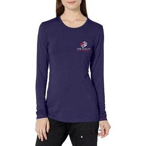 T-shirt de performance athlétique à manches longues pour femme – Haut de sport anti-humidité avec impression de logo personnalisé - Product Image 3