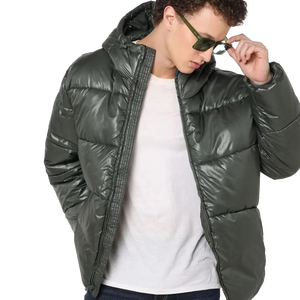 OEM Custom Men Plus Size Winter Quilted <b>Jacket</b> Waterproof Windbreaker Zipper Hoodie Embroidered Casual Snow Wear puffer hiking - Product Image 1