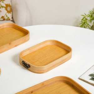 Assiettes de service en bambou, couverts, plateau de service en bois d'acacia, vaisselle, plateaux de service en bois pour sandwichs et burgers - Product Image 5
