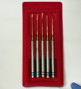 Ensemble d'instruments chirurgicaux dentaires manuels en alliage de titane, réutilisables, en acier, certifiés CE, pour remodelage osseux dentaire - Product Image 1