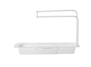 OEM/ODM Vietnam Retractable Metal Sink Drain Rack Soap <b>Sponge</b> <b>Holder</b> with Towel Bar Organizer - Product Image 2