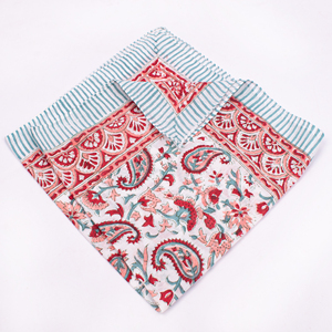 Cotton <b>Square</b> Bandana Floral Pattern Red Blue White Casual Summer Breathable Lightweight <b>Scarf</b> Multifunctional Wrap - Product Image 5