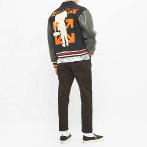 Letterman-chaquetas de cuero de lana para hombre, parches bordados - Product Image 2