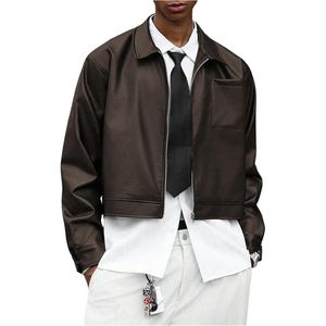 Veste en cuir de mouton véritable de luxe pour hommes, cuir de mouton souple, coupe moderne, vêtements d'extérieur tendance, manteau de qualité supérieure - Product Image 4