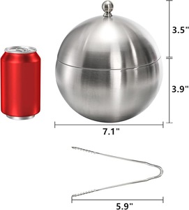 Seau à glace en acier inoxydable de qualité supérieure avec pince et couvercle, conteneur isotherme pour le stockage de glace, idéal pour les fêtes, le refroidissement du vin, le service de cocktails et la restauration - Product Image 2
