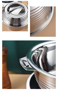 Ensemble de casseroles en acier inoxydable moderne de qualité supérieure, 3 pièces, passe au lave-vaisselle, respectueux de l'environnement, pour cuisines professionnelles et domestiques, KRAFT WORLD - Product Image 2