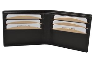 Portefeuille à deux volets en cuir de vachette mince de créateur pour hommes ouvert Logo personnalisable à la mode Long bouton protégé RFID fabriqué à base de légumes - Product Image 5