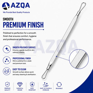 Stainless Steel Double Sided Comedone <b>Removal</b> Tool With Wire Loop Ends And Textured Non Slip Grip For Facial Skincare - Product Image 6