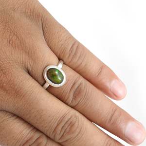 Factory Wholesale Price 925 Sterling <b>Silver</b> <b>Ring</b> With Natural Black <b>Opal</b> Gemstone Handmade Bohemian Jewelry For Girls And Boys - Product Image 4