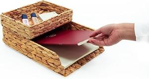 Panier de rangement tressé en jacinthe d'eau pour table ou bureau, fait main, écologique, vente en gros, fabriqué au Vietnam - Product Image 3