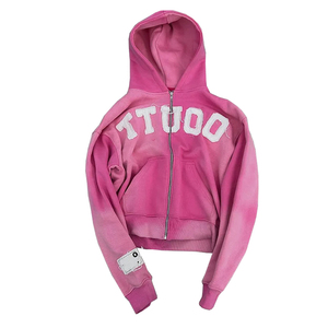 Heavyweight Cotton Zip-Up Hoodie Unisex Premium Fleece Hooded Sweatshirt Winter Plain Dyed Custom Logo Wholesale - Product Image 1