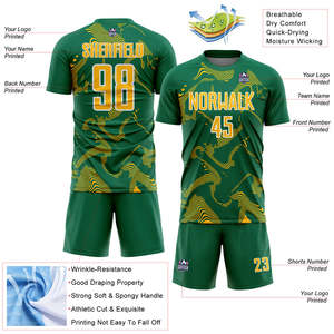 Camiseta de Fútbol Personalizada, Uniforme de Fútbol Sublimado 100% Poliéster, Conjunto Completo Personalizado para Equipo, Secado Rápido, Transpirable, para Entrenamiento - Product Image 3