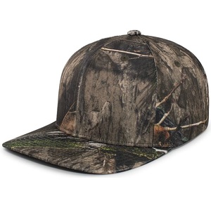 Gorra de Pesca con Diseño Sublimado de Última Generación, Gorra de 6 Paneles con Estampado de Camuflaje, Visera Plana y Cierre a Presión - Product Image 1