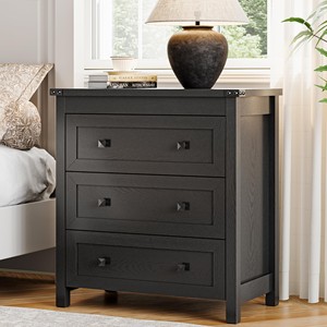 Acacia Wood 3-Drawer Rectangle Dresser <b>Chest</b> Mid-Century Design Eco-friendly Durable Tabletop Bedroom Furniture Wholesale India - Product Image 4