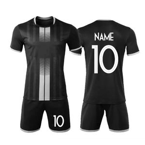 Conjunto de Camiseta de Fútbol Personalizada en Negro y Gris |   Uniforme de Fútbol OEM |   Uniforme de Fútbol Sublimado |   Ropa Deportiva Dry Fit para Equipos |   Fabricación de Camisetas de Fútbol - Product Image 1