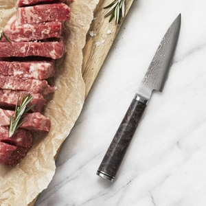 Cuchillos de Cocina Damasco con Mango Marrón Oscuro, Hoja de Acero Inoxidable Afilada, Cuchillos Profesionales para Cortar y Rebanar Carne - Product Image 6