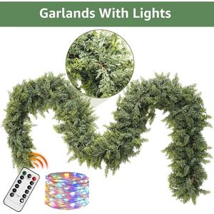 Guirnalda Navideña Realista de Pino Cedro Artificial de 2.7m con Luces, Decoración para Chimenea y Hogar en Navidad - Product Image 2