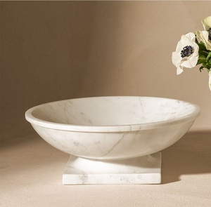 Bol décoratif moderne en marbre noir, bol rond en pierre, bol à fruits minimaliste, centre de table, décoration d'intérieur, bol de service de luxe - Product Image 5