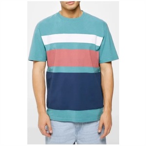 Camiseta de color liso para hombre, informal, de manga corta, cuello redondo, mezcla de algodón, camiseta de verano a la moda para hombre - Product Image 1