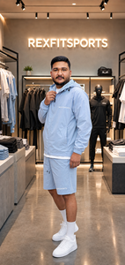 REXFIT SPORTS 2026 Ensemble veste coupe-vent et short unisexe en polyester personnalisé, vêtements de sport légers pour la salle de sport, l'entraînement et les activités de plein air - Product Image 4
