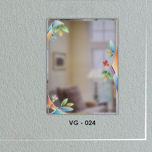 Minimalist <b>Mirror</b> with V-groove Etched elegant Frameless Design For Living area Dressing area Entryway - Product Image 3