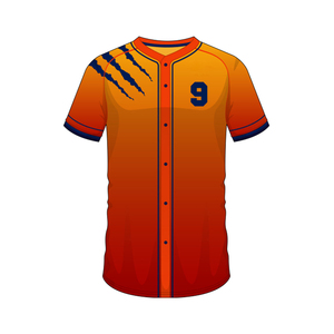 ชุดเสื้อเบสบอลชาย สีส้มไล่เฉด พิมพ์ลายด้านหลัง 9 ผู้เล่น โพลีเอสเตอร์ระบายอากาศได้ดี แขนสั้น ทรงปกติ ทุกฤดูกาล - Product Image 3