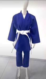Uniforme de judo bleu en coton, vêtements d'arts martiaux unisexes, équipement d'entraînement durable - Product Image 4