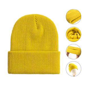 Wholesale <b>Wool</b> Blend Winter <b>Beanie</b> <b>Hat</b> Custom Printed logo Super Quality Breathable Waterproof Knit Unisex Daily Adult Headwear - Product Image 2