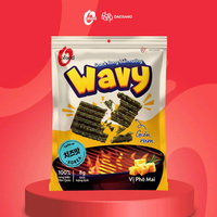 O'Food Wavy Roasted Seaweed Snack 8g – Keripik Rumput Laut Panggang Renyah, Rasa Keju & Tradisional, Siap Santap, Kemasan Besar
